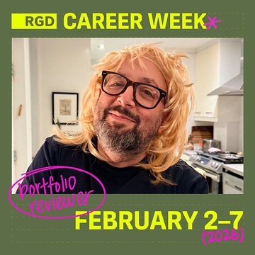 Andrew as a portfolio reviewer at RGD Career Week, February 2026