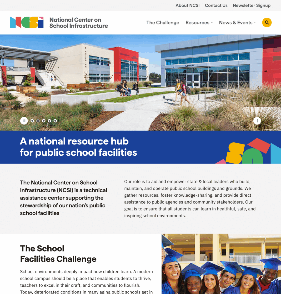 National Center on School Infrastructure website screenshot
